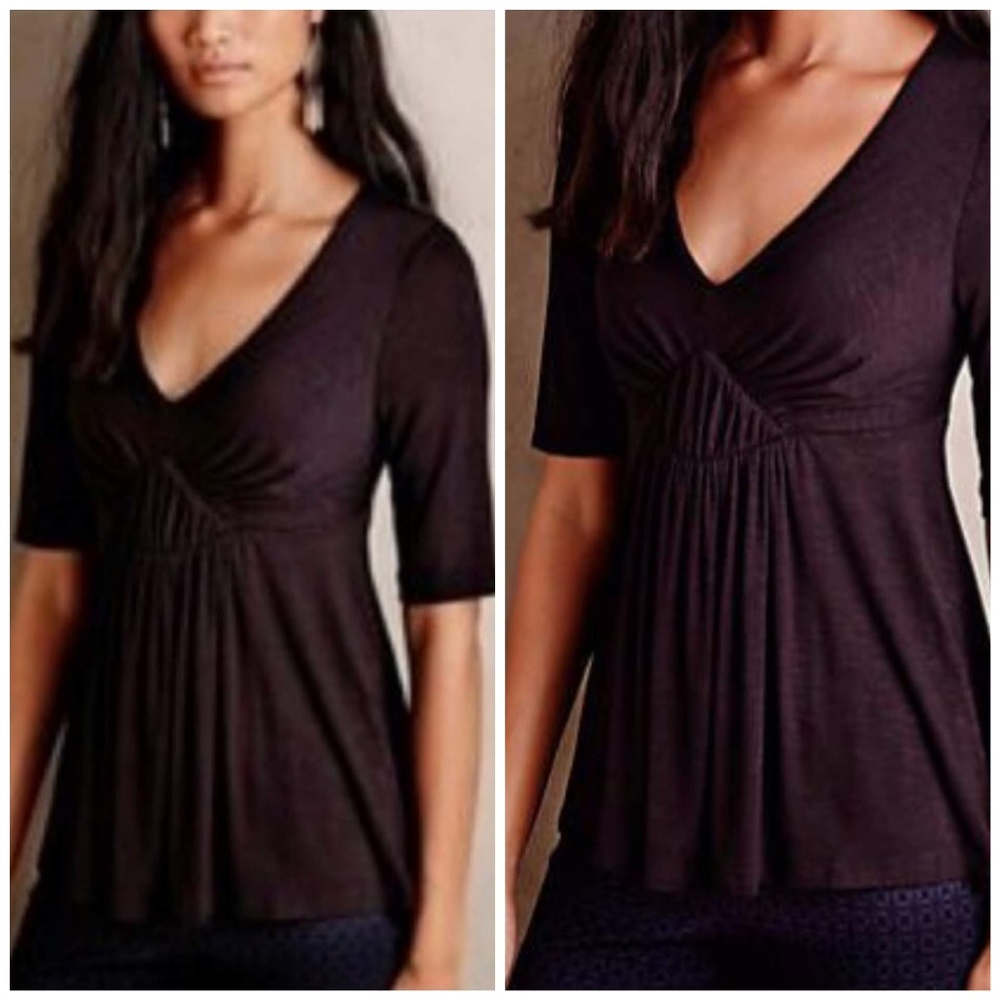 Anthropologie Deletta Empire Swing Pleated Tee XS